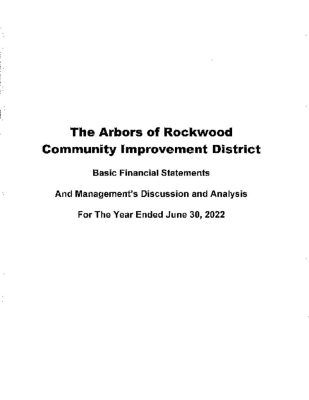 thumbnail of 2022 The Arbors of Rockwood CID Audit Report