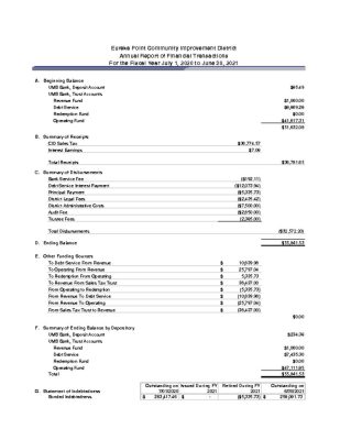 thumbnail of Eureka Pointe CID Financial Report FY2021